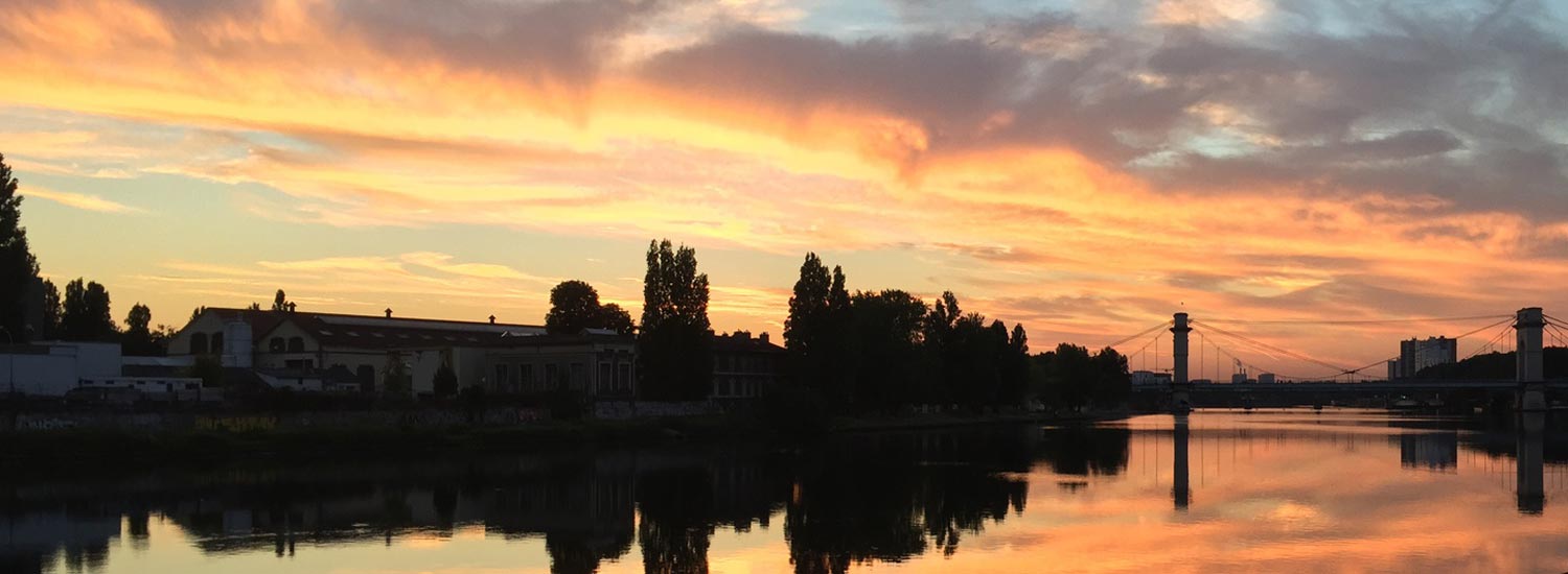 Vue des berges de la Seine à Alfortville